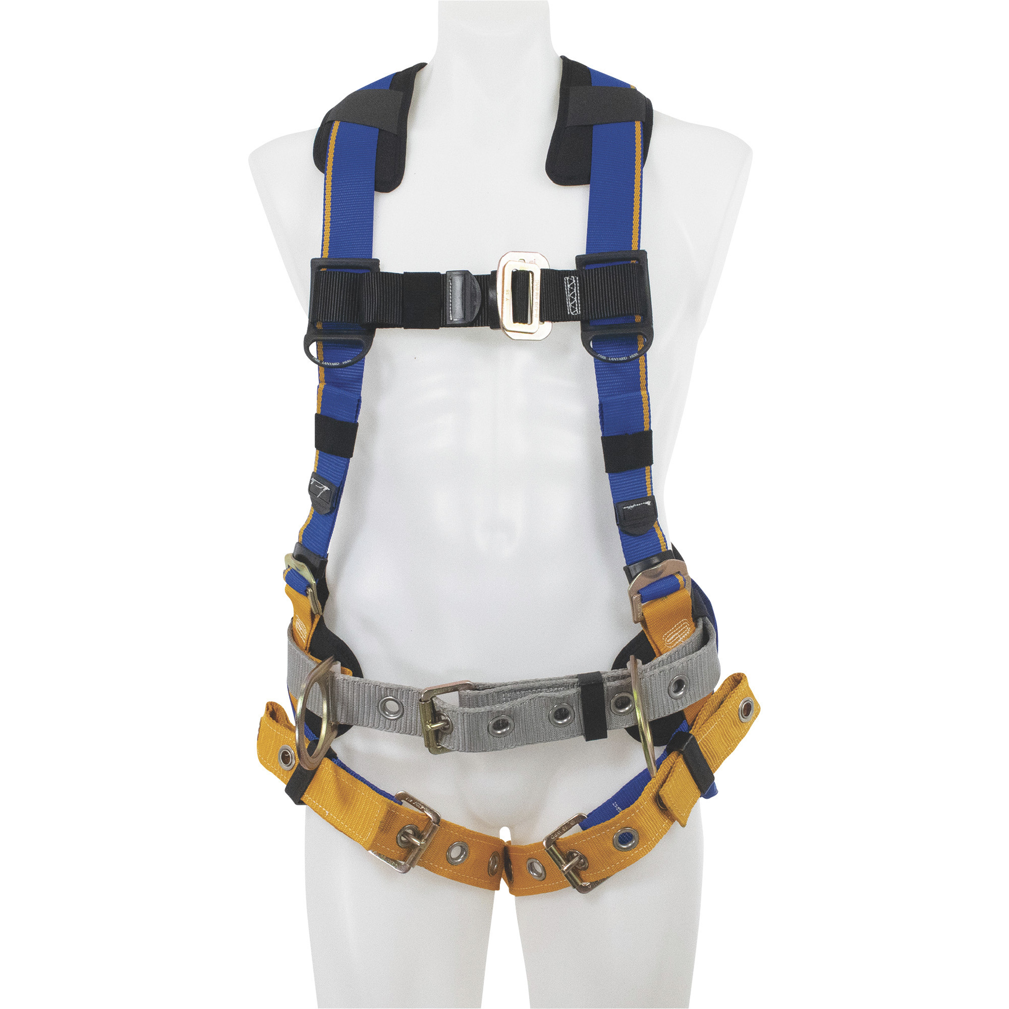 Werner Blue Armor 3-Ring Construction Safety Harness with Removable Work Belt, Blue, XL, Model# H132102